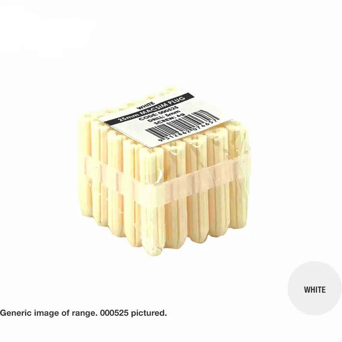 5mm white wallplugs - 000535